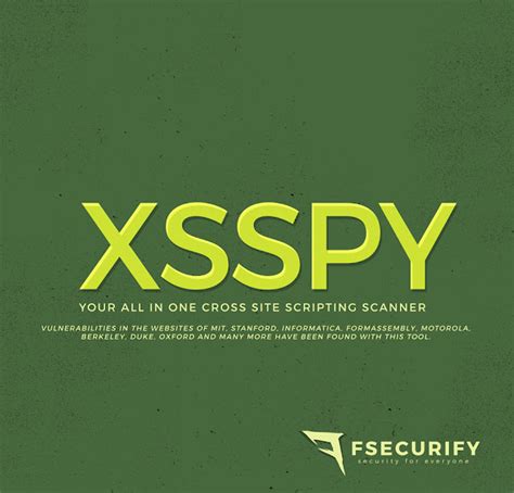 xosspy|XssPy – Web Application XSS Scanner .